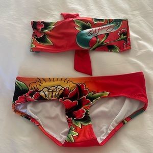 Ed Hardy Bandeau Bikini Set Size S